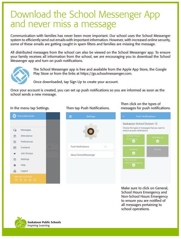 School Messenger Note